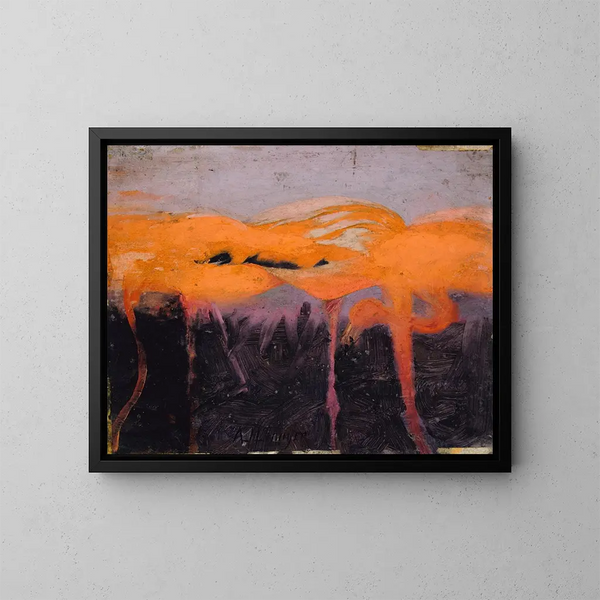 Studie von Flamingos für das Buch Camouflage im Tierreich - Abbott Handerson Thayer — gerahmtes Bild an der Wand