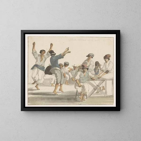 Maltesische tanzende Matrosen - Abraham Louis Rodolphe Ducros — gerahmtes Bild an der Wand