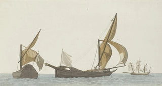 AbrahamLouisRodolphe Ducros - Drie schepen twee spronares van Scilla en een tartanes.webp