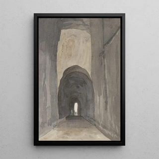 AbrahamLouisRodolphe Ducros - Ingang van grot Crypta Neapolitana of Grotta di Posillipo aan de kust van Pozzuoli.webp