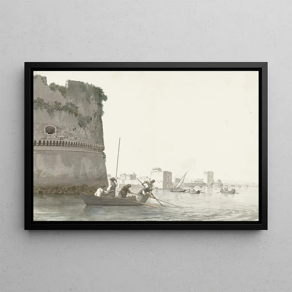 AbrahamLouisRodolphe Ducros - Mosselvissers op Mare Piccolo bij de vestingwerken van Tarente.webp