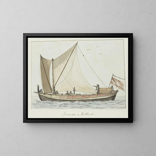 Speronare, Schiff aus Malta - Abraham Louis Rodolphe Ducros — gerahmtes Bild an der Wand