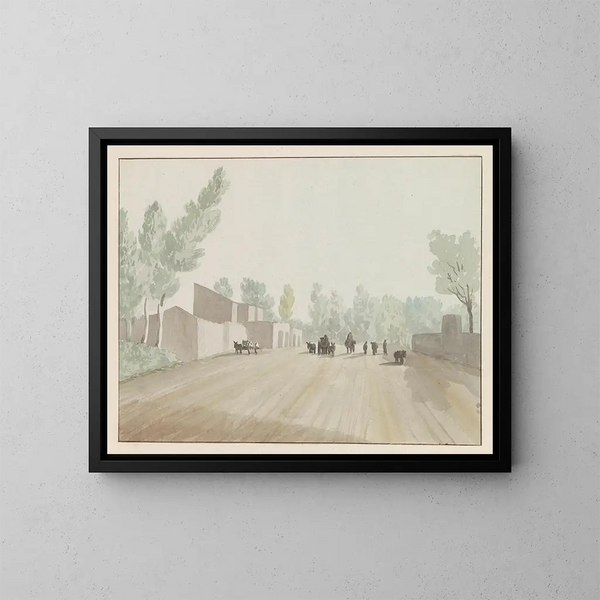Szene einer Straßenszene am Ausgang von Neapel bei Cisterna – Abraham Louis Rodolphe Ducros — gerahmtes Bild an der Wand