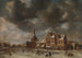 La Blauwpoort à Leyde en hiver - Abraham Beerstraaten — Ansicht des Kunstwerks