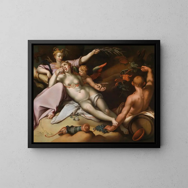 Sans Bacchus et la cendre, Vénus gèle - Abraham Bloemaert — gerahmtes Bild an der Wand