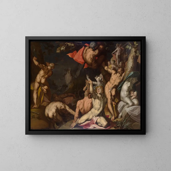 Die Sintflut - Abraham Bloemaert — gerahmtes Bild an der Wand