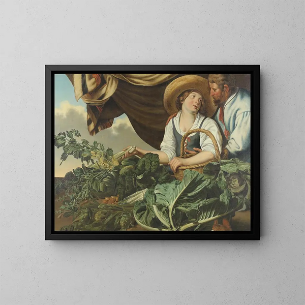 Verkäufer von Gemüse - Abraham Bloemaert — gerahmtes Bild an der Wand