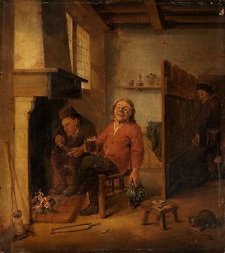 Abraham Diepraam - Zwei zechende Bauern am Kamin.webp