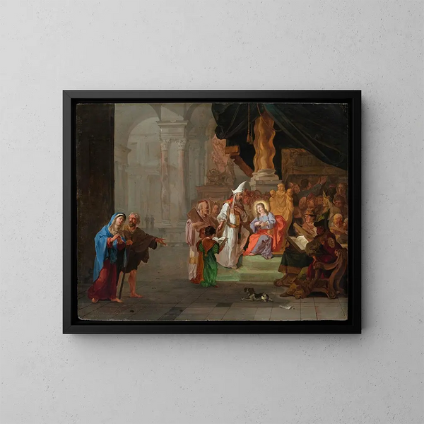 Der Christus unter den Schriftgelehrten - Abraham Hondius — gerahmtes Bild an der Wand