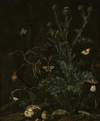Abraham Jansz Begeyn - Thistles butterflies and a lizard.webp
