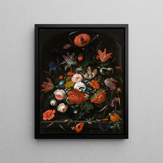 Abraham Mignon - Flowers in a Glass Vase.webp