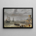 Meereslandschaft mit Ruinen auf einer Klippe - Abraham Willaerts — gerahmtes Bild an der Wand