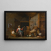 interno con una madre che filava vicino a una culla - Abraham Willemsens — quadro incorniciato alla parete