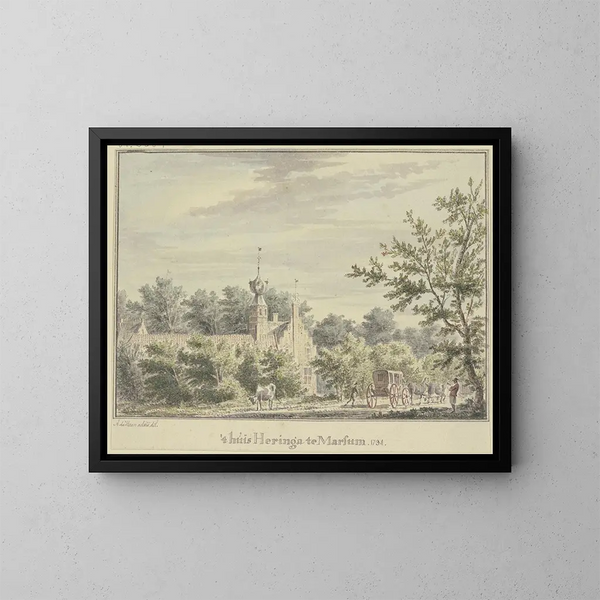 Haus Heringa in Marsum - Abraham de Haen der Jüngere — gerahmtes Bild an der Wand