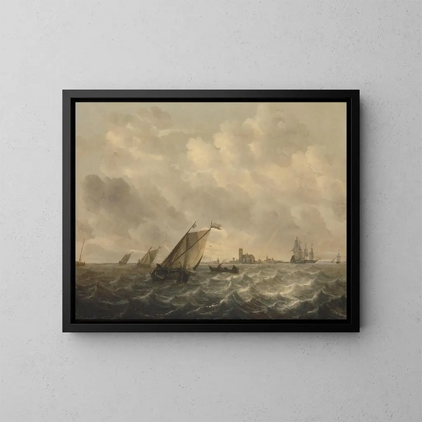 Vue de la rivière - Abraham van Beyeren — gerahmtes Bild an der Wand