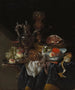 Silver Wine Jug, Ham, and Fruits - Abraham van Beyeren — artwork view