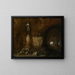 Interno di una grotta con sculture e un pastore addormentato - Abraham van Cuylenborch — quadro incorniciato alla parete