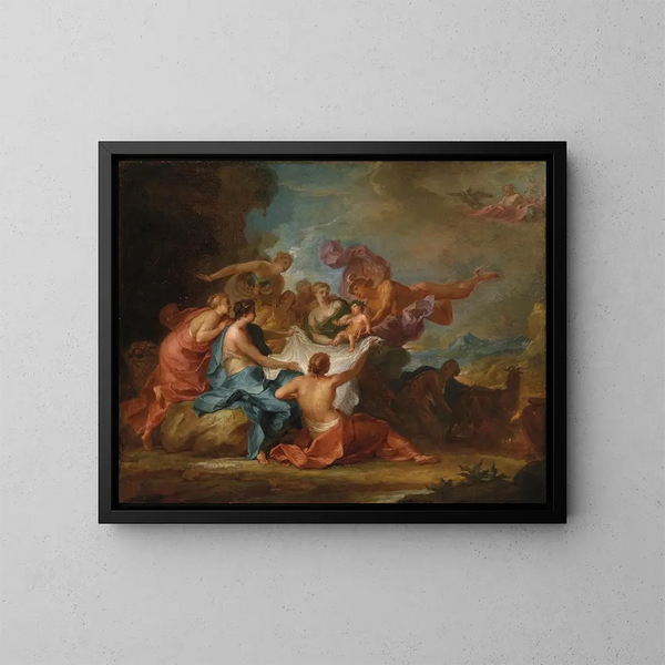 Educazione del giovane Giove - Abraham van Diepenbeeck — quadro incorniciato alla parete
