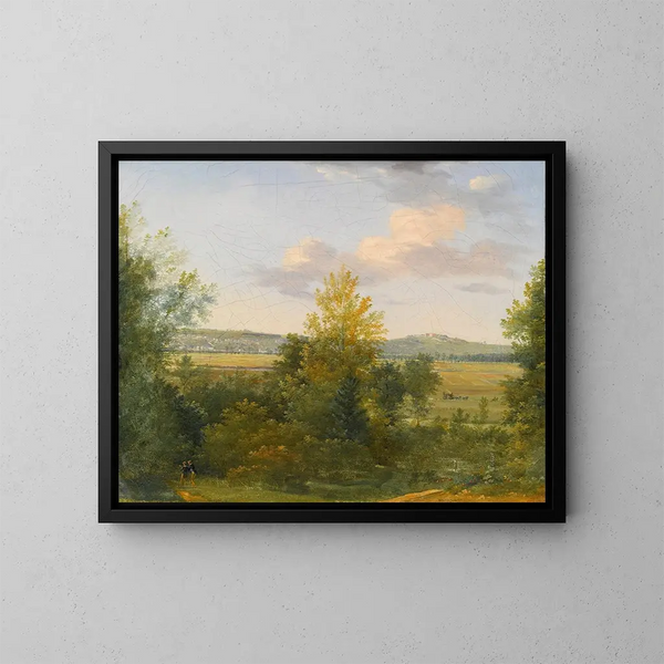 Landschaft mit zwei Reisenden - Achille Etna Michallon — gerahmtes Bild an der Wand