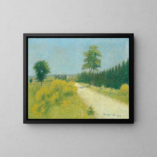 Die Straße von Belvès zum Gasthof - Achille Laugé — gerahmtes Bild an der Wand