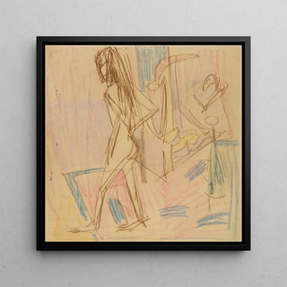 Ernst Ludwig Kirchner - Stehender weiblicher Akt auf Teppich.webp