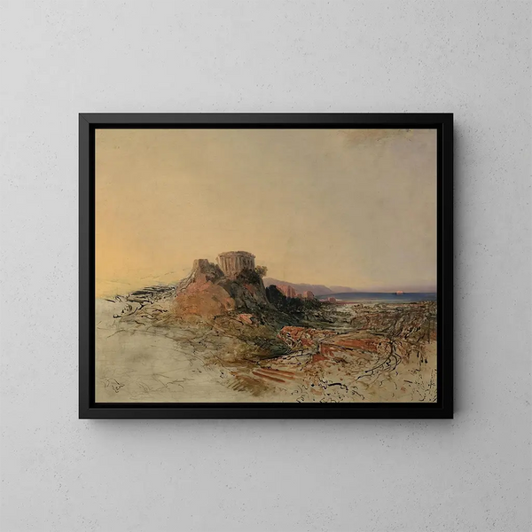 Ruinen der griechischen Tempel - Adalbert Stifter — gerahmtes Bild an der Wand