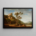 Landschaft mit Burgruinen - Adolf Fryderyk Harper — gerahmtes Bild an der Wand