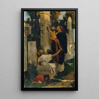 Adolf HirmyHirschl - Antike Friedhofsszene.webp