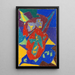 Engel auf rotem Hintergrund - Adolf Hölzel — gerahmtes Bild an der Wand