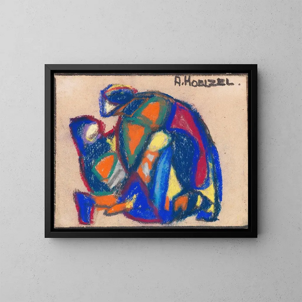 Komposition figurative des verlorenen Sohnes - Adolf Hölzel — gerahmtes Bild an der Wand