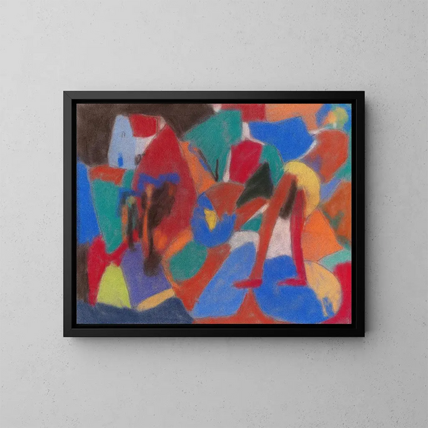 Figur in einer Landschaft - Adolf Hölzel — gerahmtes Bild an der Wand
