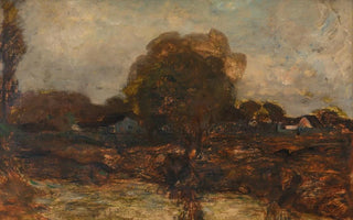Adolf Hlzel - Flusslandschaft mit Dorf.webp