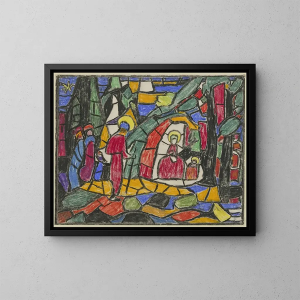 Die Geburt - Adolf Hölzel — gerahmtes Bild an der Wand
