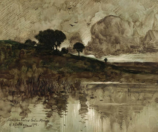 Adolf Kaufmann - Herbstabend am See.webp