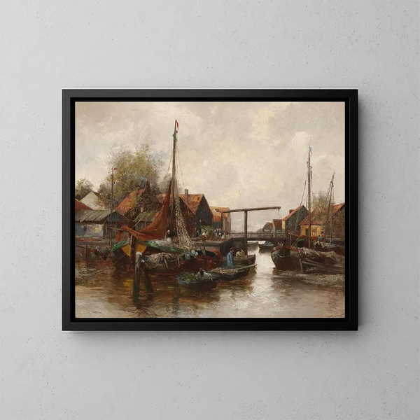Nel porto - Adolf Kaufmann — quadro incorniciato alla parete