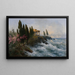 Mediterranes Landschaft mit antikem Tempel - Adolf Kaufmann — gerahmtes Bild an der Wand