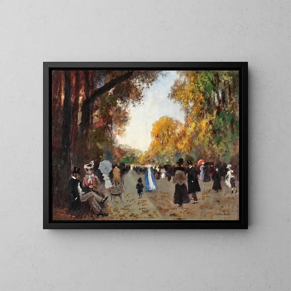 Promenade dans le Tiergarten à Berlin - Adolf Leonhard Müller-Cassel — gerahmtes Bild an der Wand