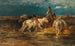 Horses of burden valaques at the ford - Adolf Schreyer — artwork view