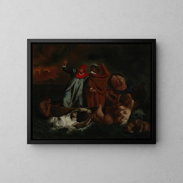 Dante und Virgil in der Hölle - Adolf von Becker — gerahmtes Bild an der Wand