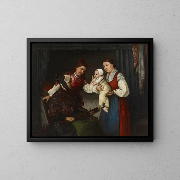 Präsentation des Babys - Adolf von Becker — gerahmtes Bild an der Wand