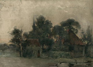 Adolf le Comte - Dorpsgezicht bij avond.webp