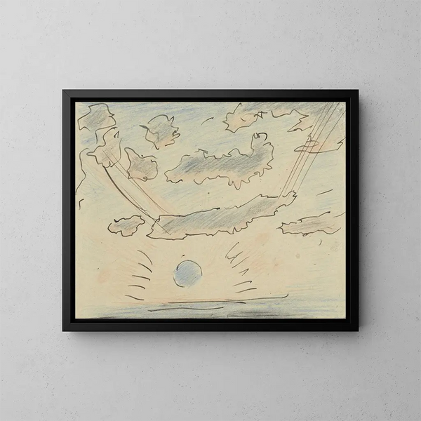 Studio di nuvole con sole - Adolf le Comte — quadro incorniciato alla parete