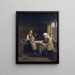 Una giovane ragazza che lavora a maglia in un interno Hardanger - Adolph Tidemand — quadro incorniciato alla parete
