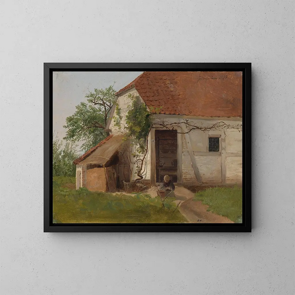 Ferme à Goldsheim - Adolph Tidemand — gerahmtes Bild an der Wand
