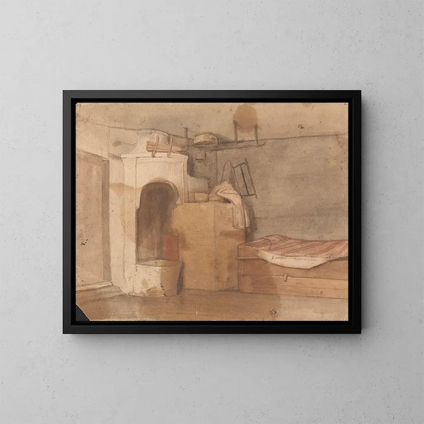 Innenraum - Adolph Tidemand — gerahmtes Bild an der Wand