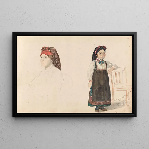 Adolph Tidemand - Kvinne med tulleplagg Anne Jacobsdatter Dalen.webp