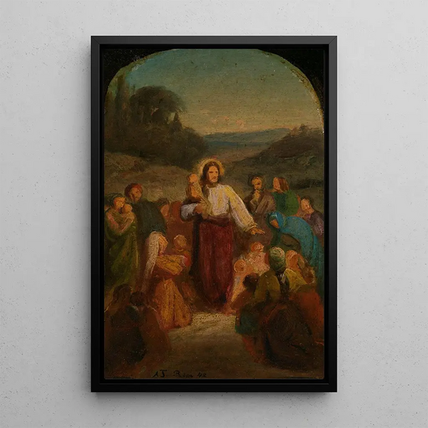 Laissez venir à moi les petits enfants - Adolph Tidemand — gerahmtes Bild an der Wand