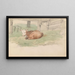 Veau Couché - Adolph Tidemand — quadro incorniciato alla parete