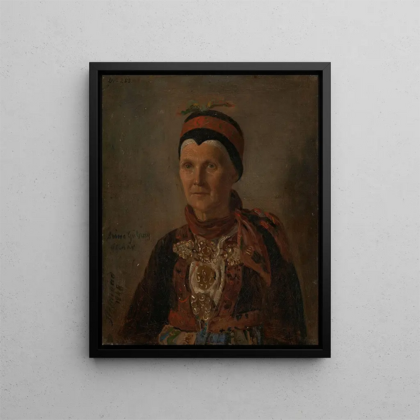 Ritratto di Anna Gulsvig - Adolph Tidemand — quadro incorniciato alla parete