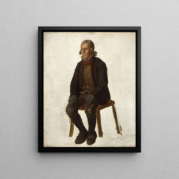 Ritratto di Asle Hermandsøn de Hallingdal - Adolph Tidemand — quadro incorniciato alla parete